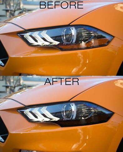 2018-2022 Mustang Partial Headlight Amber Corner Lens Vinyl Tint- 20% Tint in Saudi Arabia