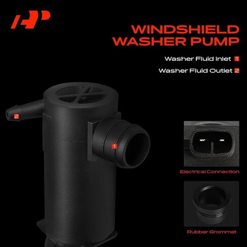 A-Premium Windshield Washer Pump Compatible with Hyundai Elantra, Sonata, Accent, Tucson, Tiburon, XG300, XG350 & Kia Optima, Sportage, Amanti & Chevrolet Aveo, Aveo5, Optra & Suzuki Forenza & Pontiac in Saudi Arabia