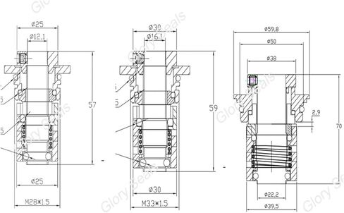 GLF-16 CR16 GLF-C-16 CDLA-16/WBF14 أختام CR10/CR15/CR20 مضخات متعددة المراحل حجم العمود 16 مم أختام خرطوشة TC/CAR/VIT (استبدال) in Kuwait