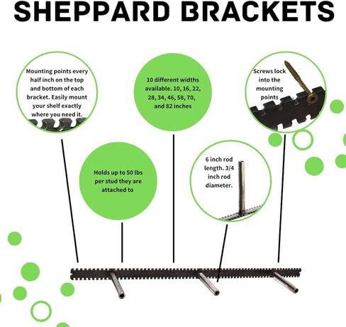 Heavy Duty Floating Shelf Bracket - 1 1/4 Backplate - 9 Sizes - 3/4 Rod Diameter - 4, 6, and 9 inch Rod Length in Saudi Arabia