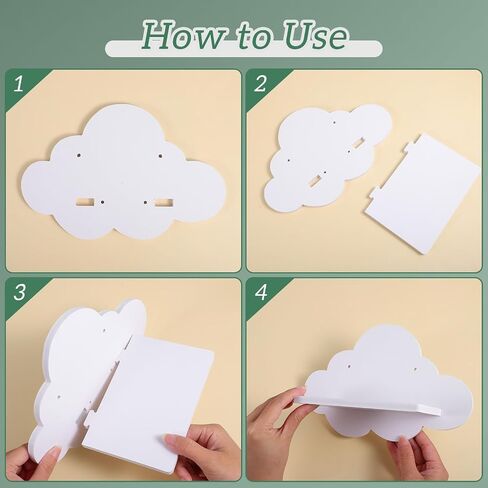 3 Pcs Floating Cloud Shelves for Wall White Wavy Small Floating Shelves for Bathroom Living Room Bedroom Corner Nursery Decor in Saudi Arabia
