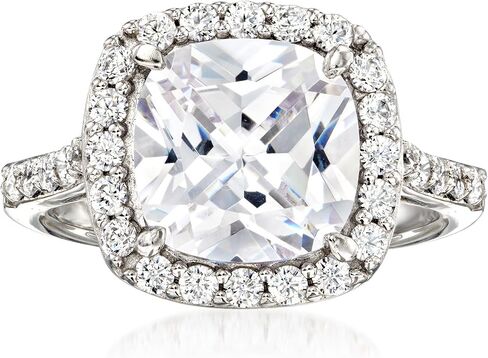 Ross-Simons 5.10 ct. t.w. CZ Halo Ring in Sterling Silver in Saudi Arabia
