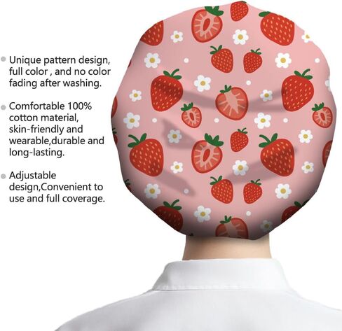 Scrub Caps with 4 Buttons Adjustable Nursing Working Caps With Sweatband Resilient Surgical Hat Hair Cover for Work in Saudi Arabia