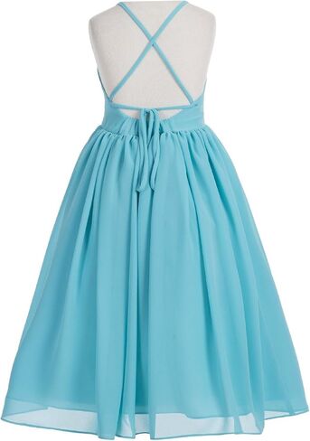 Criss Cross Chiffon Formal Flower Girl Dresses Junior Bridesmaid Dresses 191 in Saudi Arabia