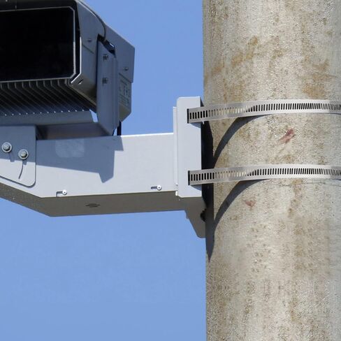 Adjustable Sign Mounting Bracket for Larger Diameter Poles,4 to 15" Metal Street Sign Mounting Bracket Hardware,Propane/Expansion Tank Bracket for Water Heater, 4 Pole Brackets with 4 Straps in Kuwait