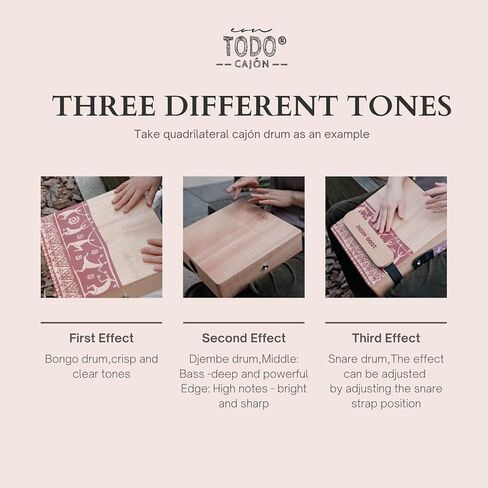 TODO Cajon Box Drum Flat Hand Drum Portable Birch Wood Percussion Instrument with Adjustable Strings Carrying Bag Handcrafted, Hand Drum Percussion in Kuwait