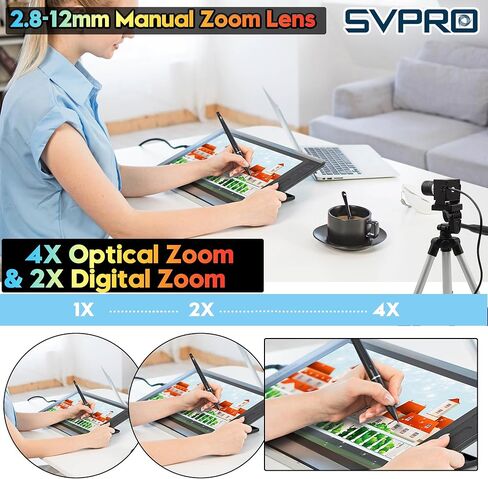 SVPRO 4K 60FPS HDMI كاميرا USB3.0 دفق كاميرا ويب مع عدسة تليفوتوغرافية يدوي 5-50 مم 10x تكبير البصرية H.264 المجهر الصناعي الكاميرا ، USB و HDMI DUAL OUP in Kuwait