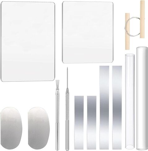 Yayatty 19 PCS Polymer Clay Tools, Acrylic Clay Roller, Acrylic Sheet, Clay Slicer Blade, Round Polymer Clay Cutters with Clay DIY Tool for Clay DIY in Kuwait