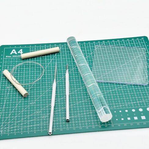 Yayatty 19 PCS Polymer Clay Tools, Acrylic Clay Roller, Acrylic Sheet, Clay Slicer Blade, Round Polymer Clay Cutters with Clay DIY Tool for Clay DIY in Kuwait