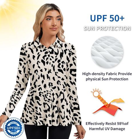 Soneven Long Sleeve Button Down Shirts for Women Loose Fit Tunic Dressy Casual Collared Blouses Peplum Business Work Tops in Saudi Arabia