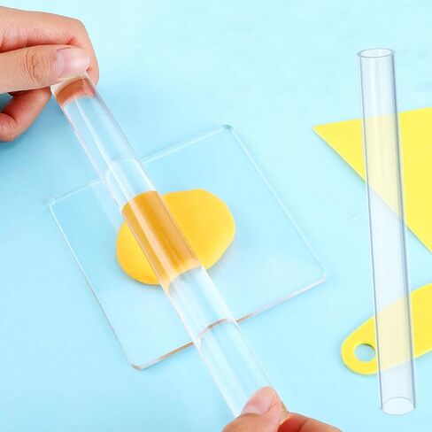 Yayatty 19 PCS Polymer Clay Tools, Acrylic Clay Roller, Acrylic Sheet, Clay Slicer Blade, Round Polymer Clay Cutters with Clay DIY Tool for Clay DIY in Kuwait