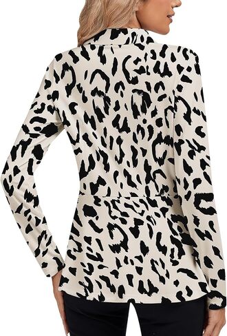 Soneven Long Sleeve Button Down Shirts for Women Loose Fit Tunic Dressy Casual Collared Blouses Peplum Business Work Tops in Saudi Arabia