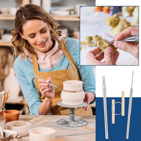 Yayatty 19 PCS Polymer Clay Tools, Acrylic Clay Roller, Acrylic Sheet, Clay Slicer Blade, Round Polymer Clay Cutters with Clay DIY Tool for Clay DIY in Kuwait