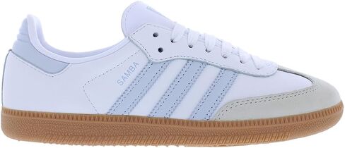 حذاء adidas Samba OG النسائي مقاس 10، اللون: أبيض سحابي/أزرق هالو/أبيض فاتح-أبيض in Saudi Arabia