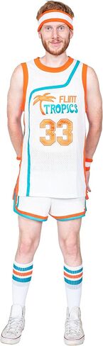 Jackie Moon Basketball Player Flint Tropics #33 Jersey and Shorts Halloween Costume Cosplay in Saudi Arabia