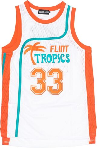 Jackie Moon Basketball Player Flint Tropics #33 Jersey and Shorts Halloween Costume Cosplay in Saudi Arabia