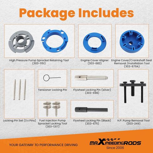 أداة توقيت maxpeedingrods مضخة حقن سلسلة غطاء ضرس مثبت لمحرك الديزل Ford 2.0 2.2 2.4 3.2 TDDi TDCi، أداة قفل ضرس مضخة حقن الوقود عالية الضغط in Kuwait