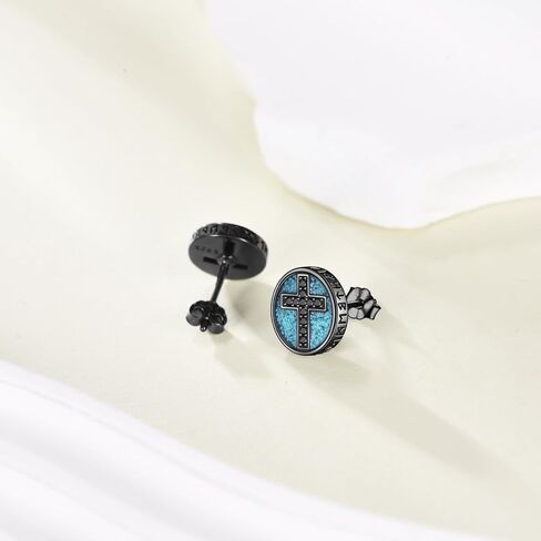 Turquoise Viking Earrings S925 Sterling Silver Viking Stud Earrings Jewelry Gifts For Men Women in Saudi Arabia