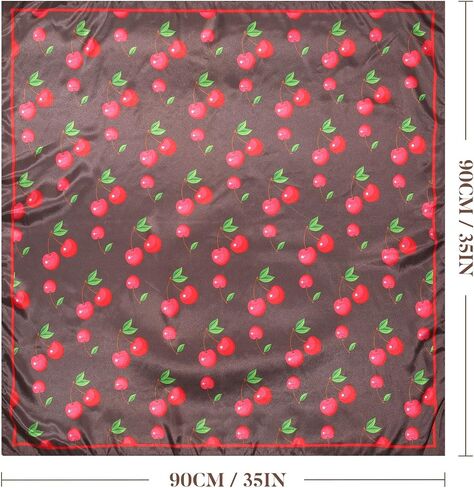 AWAYTR 35" Square Satin Head Scarf Hair Scarf for Women's Hair Silk Bandana for Women Silk Head Wrap for Sleeping in Saudi Arabia