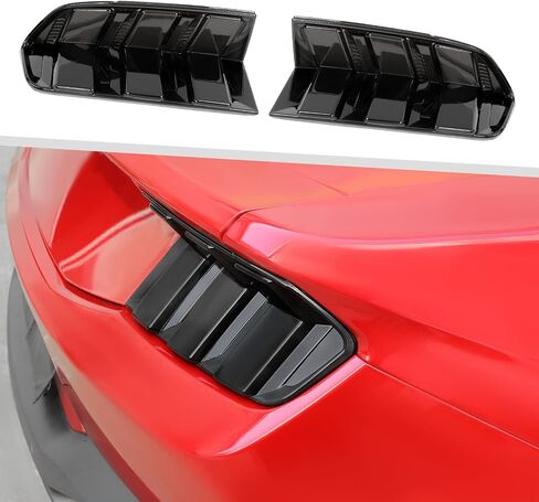 Jimen Fit for Ford Mustang 2024-2025, 1 Pair Smoked Taillight Tint Rear Light Bezel Cover Trim in Saudi Arabia