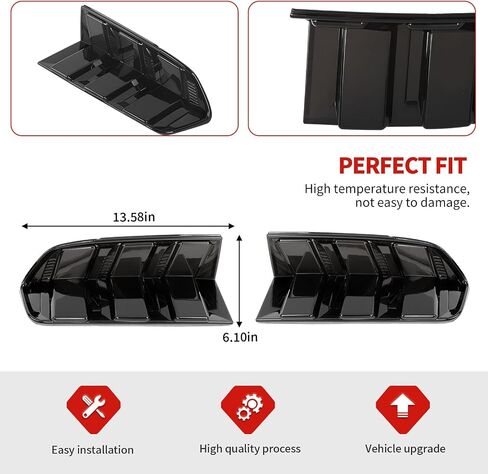 Jimen Fit for Ford Mustang 2024-2025, 1 Pair Smoked Taillight Tint Rear Light Bezel Cover Trim in Saudi Arabia