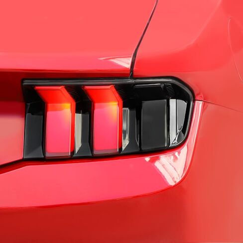 Jimen Fit for Ford Mustang 2024-2025, 1 Pair Smoked Taillight Tint Rear Light Bezel Cover Trim in Saudi Arabia