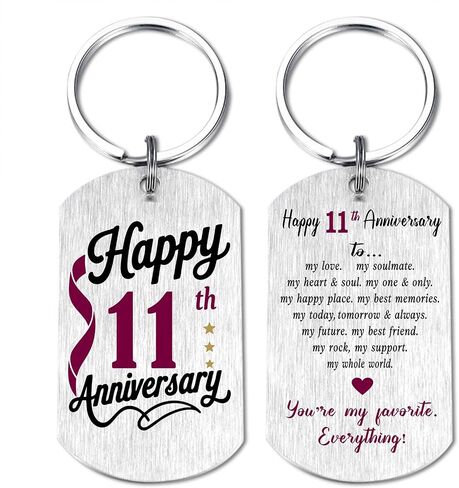 11 Years Anniversary Wedding Gift for Men Women Husband Wife, Romantic 11th Anniversary Keychain for Him Her in Saudi Arabia
