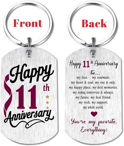 11 Years Anniversary Wedding Gift for Men Women Husband Wife, Romantic 11th Anniversary Keychain for Him Her in Saudi Arabia