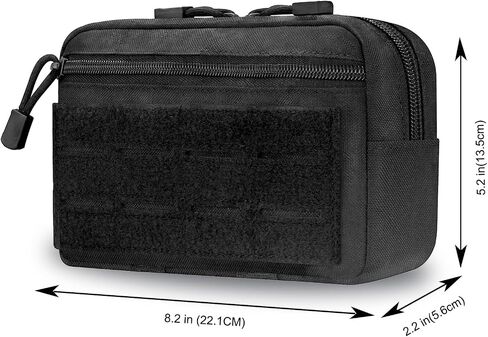 Tactical Molle Admin Pouch with 2 Keychains & US Flag Patch - Laser Cut EDC Modular Pouch for Outdoor, Survival, Daily Carry in Saudi Arabia