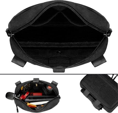 Tactical Molle Admin Pouch with 2 Keychains & US Flag Patch - Laser Cut EDC Modular Pouch for Outdoor, Survival, Daily Carry in Saudi Arabia