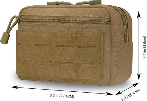 حقيبة مسؤول Molle التكتيكية مع سلاسل مفتاحين و US Flag Patch - حقيبة معدنية للليزر EDC للبقاء في الهواء الطلق ، والبقاء على قيد الحياة ، وحمل يوميًا in Kuwait