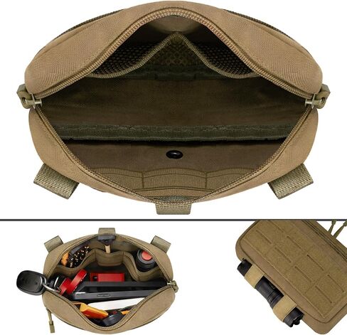حقيبة مسؤول Molle التكتيكية مع سلاسل مفتاحين و US Flag Patch - حقيبة معدنية للليزر EDC للبقاء في الهواء الطلق ، والبقاء على قيد الحياة ، وحمل يوميًا in Kuwait