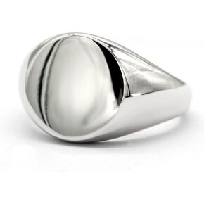 Ring Men's and Women's Solid Sterling Silver Ring, 13 * 13mm Closed Ring Men's Exquisite Jewelry Ideal Gift for Fathers and Boyfriends, in Kuwait