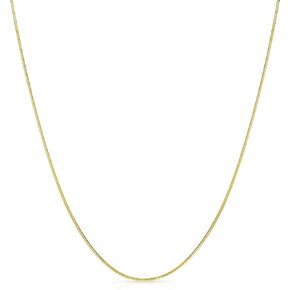 Floreo 14k Yellow Gold or White Gold 0.90mm Solid Diamond Cut Round Snake Chain Necklace, 16", 18", 20", or 24 Inch in Kuwait