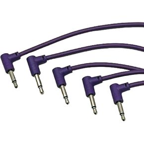 Luigis Modular M-PAR Right Angled Eurorack Patch Cables - Package of 5 Purple Cables, 12" (30 cm) in Kuwait