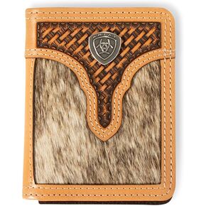 محفظة ARIAT Bifold Flip Calf Hair Basketweave، طبيعية in Kuwait