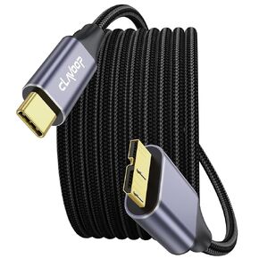 External Hard Drive Cable USB C 1.5FT, 10Gbps Micro B 3.0 to Type C Cord Wire Replacement for Seagate Toshiba WD My Passport LaCie PS5 Game Drive, MacBook Pro/Air Tablet in Kuwait