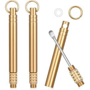 3 Pcs Metal Ear Cleaner, Folding Type Ear Wax Scooper, Portable Ear Pick, Brass Earpick with Keyring, Premium Ear Spoon Wax Remover in Kuwait