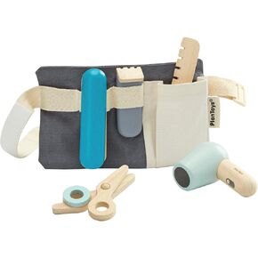 PlanToys Make Up Set for Kids - Sustainably Made from Rubberwood Featuring Organic-Pigment Coloring and Water-Based Dyes with a Mirror, Brush, Bag, and 5 Pieces of Makeup in Kuwait