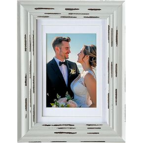 4x6 Picture Frame, Rustic Photo Frame Made of Solid Wood High Definition Glass, Vintage Distressed Photo Frame for Tabletop Display and Wall Mounting in Saudi Arabia