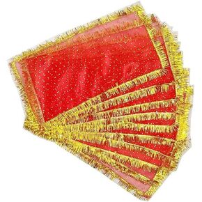 Generic CreativeZone MATA Ji Ki Chunari، Phatka for All Goddesss، Chunri الهندي التقليدي للإله الهندوسي Holy Chunni (30x20 سم، حزمة من 3)، أحمر، CZ-03 in Saudi Arabia
