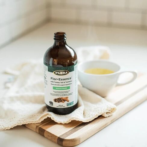 Flora Health Flor-Essence with Turkey Tail & Turmeric, Rich in Polysaccharides, 35+ Phenolic Compounds with Antioxidants and Immunity Support, 17-fl. oz. Glass Bottle in Kuwait