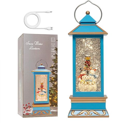 فانوس كرة ثلجية لعيد الميلاد مقاس 12 بوصة مع سانتا كلوز ورنة - فانوس إضاءة LED لامع يحوم الماء مع موسيقى - هدايا عيد الميلاد العتيقة - قابس USB أو ديكور منزلي يعمل بالبطارية (سانتا كلوز) in Kuwait
