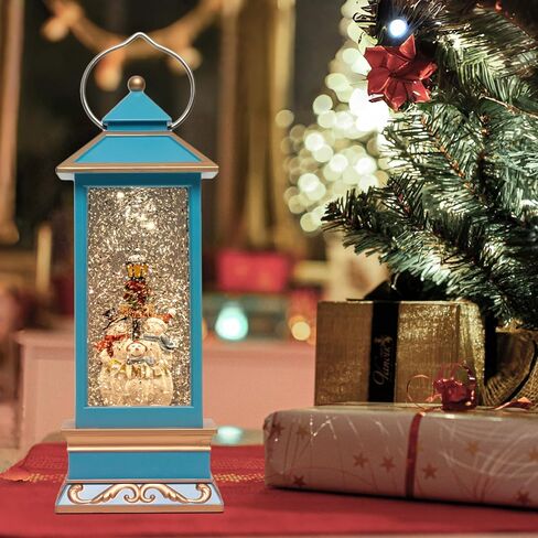 فانوس كرة ثلجية لعيد الميلاد مقاس 12 بوصة مع سانتا كلوز ورنة - فانوس إضاءة LED لامع يحوم الماء مع موسيقى - هدايا عيد الميلاد العتيقة - قابس USB أو ديكور منزلي يعمل بالبطارية (سانتا كلوز) in Kuwait