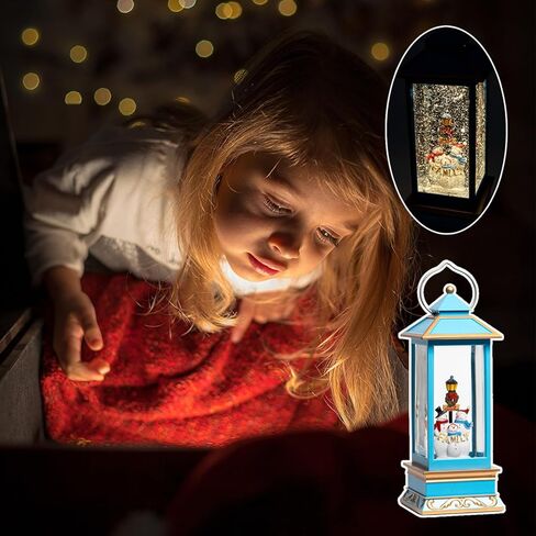 فانوس كرة ثلجية لعيد الميلاد مقاس 12 بوصة مع سانتا كلوز ورنة - فانوس إضاءة LED لامع يحوم الماء مع موسيقى - هدايا عيد الميلاد العتيقة - قابس USB أو ديكور منزلي يعمل بالبطارية (سانتا كلوز) in Kuwait