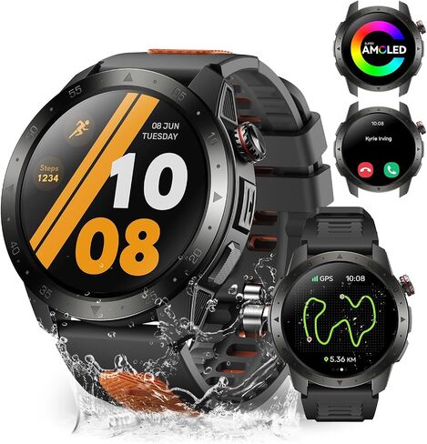 GTX2 Military Smart Watch Built-in GPS AMOLED Compass for Men in Saudi Arabia