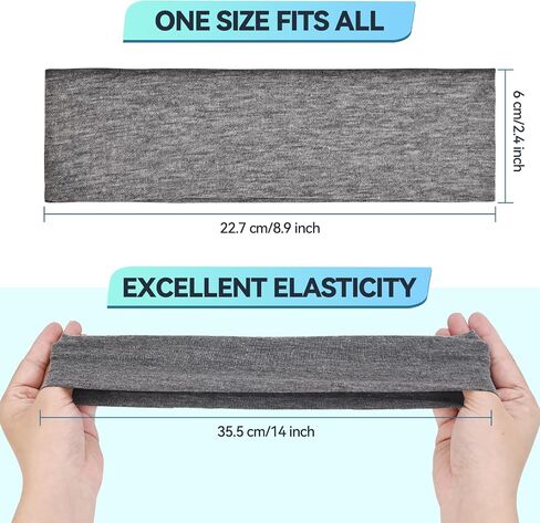 14 PCS Headbands for Women, Soft Elastic Hairbands, Fashion Non-Slip Cotton Sweat-Absorbent Sports Head Bands for Daily Workout, Running, Yoga, Makeup in Saudi Arabia