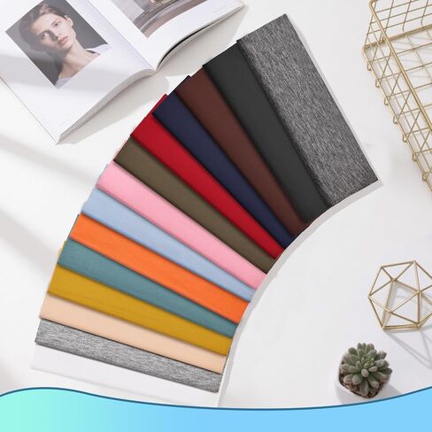14 PCS Headbands for Women, Soft Elastic Hairbands, Fashion Non-Slip Cotton Sweat-Absorbent Sports Head Bands for Daily Workout, Running, Yoga, Makeup in Saudi Arabia