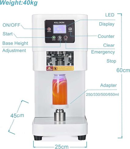 آلة سلكية التلقائية التلقائية ، لا يمكن لزجاجة دوران الدوارة ، آلة سدادات قابلة للارتفاع ، 2.4-6.7 بوصة ، قابلة للتعديل in Kuwait