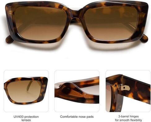 نظارات شمسية مستطيلة عصرية من SOJOS للسيدات ذات ظلال صغيرة بتصميم عتيق من Sunies Gafas de وحيد إطار زاوية زاوي مكتنز SJ2238 in Kuwait
